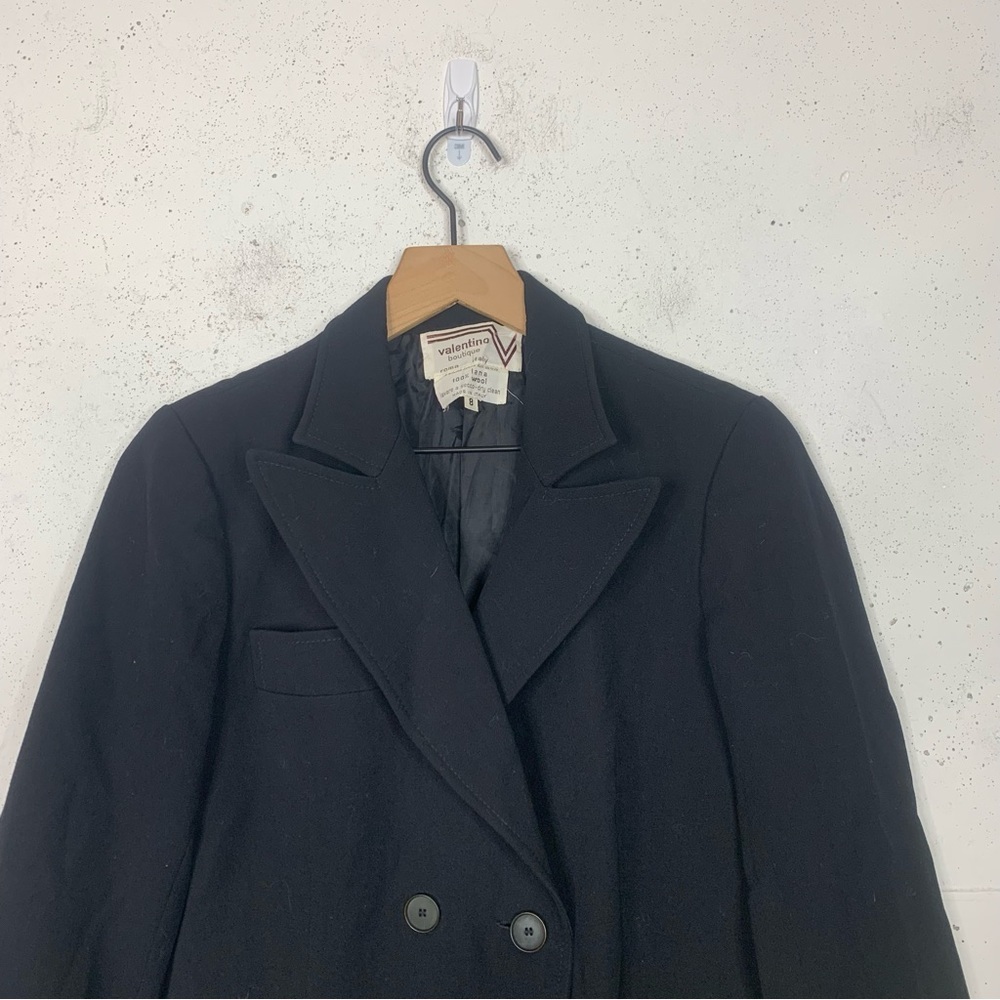 Valentino Black Wool Blazer Button Jacket Size 8 - Picture 2 of 10